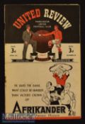 1946/47 Manchester United v Wolverhampton Wanderers Football Programme date 5 Apr staple rust and