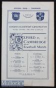 Rare 1910 Varsity Rugby Match Programme: Queen’s Club meeting with^ once again^ Ronnie Poulton