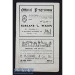 1948 Ireland v Wales Rugby Programme: Ireland swept the board with this 6-3 Slam clincher at