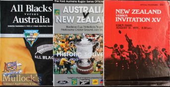 Down Under Programme Trio (3): Notable New Zealand issue 1973^ All Blacks v Invitation XV (fold) -