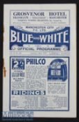 1936/37 Manchester City v Portsmouth Football Programme date 23 Jan staple rust/bleed^ pocket fold