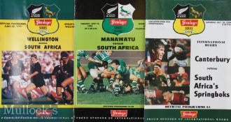 1994 South Africa In New Zealand Rugby Programmes (3): Large colourfully-covered issues for the