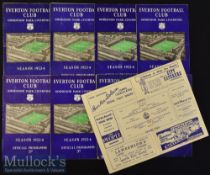 1953/54 Everton Home Football Programmes to include Liverpool (Liv Senior Cup Final)^ Birmingham