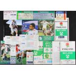 1984-2008 England v Ireland Rugby Programmes (11): Many with ticket^ clipping or both^ all at