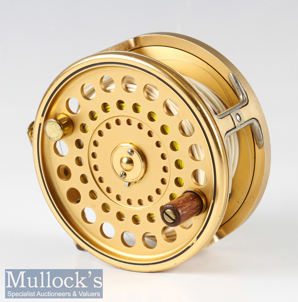 Hardy The Gold Sovereign 11/12 Salmon Fly Reel and spare spool – ltd ed no 873, ribbed foot, twin “ - Image 2 of 3