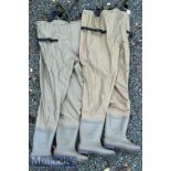 2x Pairs of Snowbee Chest waders: to incl size 10 and size 7 (G)