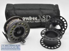 Good Snowbee XSD Precision System Salmon Fly Reel c/w 2x spare spools and makers fitted black case –