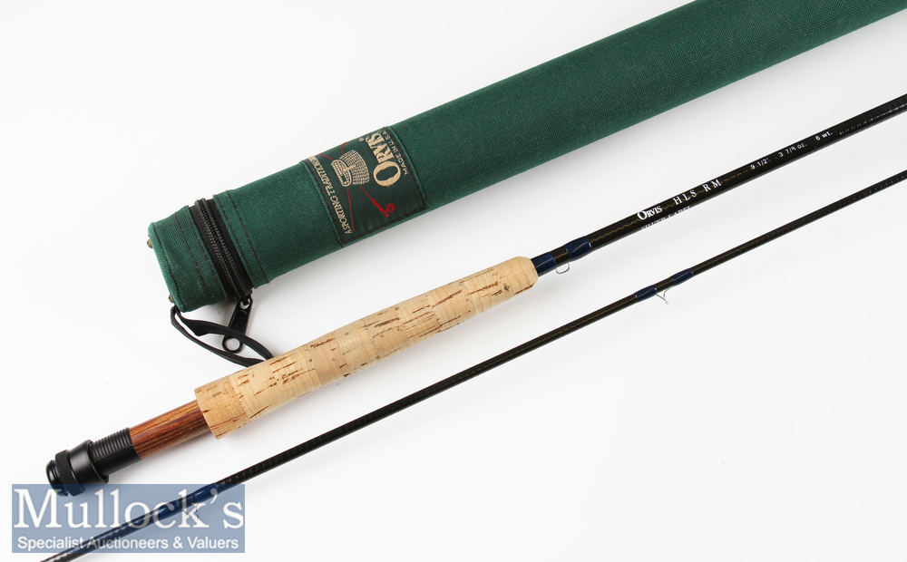 Fine and as new Orvis HLS RM (Rocky Mountain) Silver Label carbon trout fly rod – 9ft 6in 2pc line