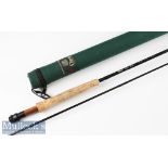 Fine and as new Orvis HLS RM (Rocky Mountain) Silver Label carbon trout fly rod – 9ft 6in 2pc line
