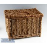 Large Coarse Wicker Fishing Tackle Basket measuring 53x33x35cm approx. appears in good condition