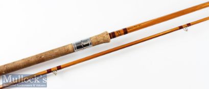 Good R Chapman & Co, Ware Herts “Dennis Pye NL” split cane Pike rod – 10ft 2pc with 27” trumpet