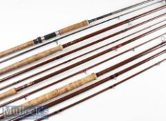 3x good Bruce & Walker Fibalite Salmon and Trout Fly rods and Daiwa Graphite Salmon Spinning Rod (4)