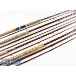 3x good Bruce & Walker Fibalite Salmon and Trout Fly rods and Daiwa Graphite Salmon Spinning Rod (4)