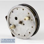 Allcock & Co Redditch ‘Perfection Flick-Em’ centre pin reel – 4 1/8” dia - twin ivorine handles,