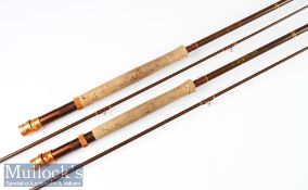 2x Good Milbro Made in Scotland “Tru-Fly” glass fibre trout fly rods – 9ft 2pc “Recommended line 6#”