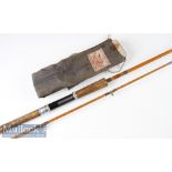 C Farlow & Co Ltd London split cane spinning rod Ser. No 18915 – 8ft 1in 2pc fitted through out with