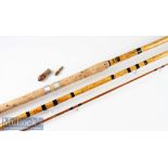 Fine Milwards “Featherlite” Spanish Reed/Split Cane rod fully refurbished – 13ft 3pc with whole cane