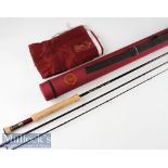 Fine and as new Hardy “Swift” carbon trout fly rod - 9’6” 3pc line 7# - Fuji style lined butt