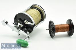Penn No.200 ‘Surfmaster’ Sea reel in black and chrome construction, embossed end plate of