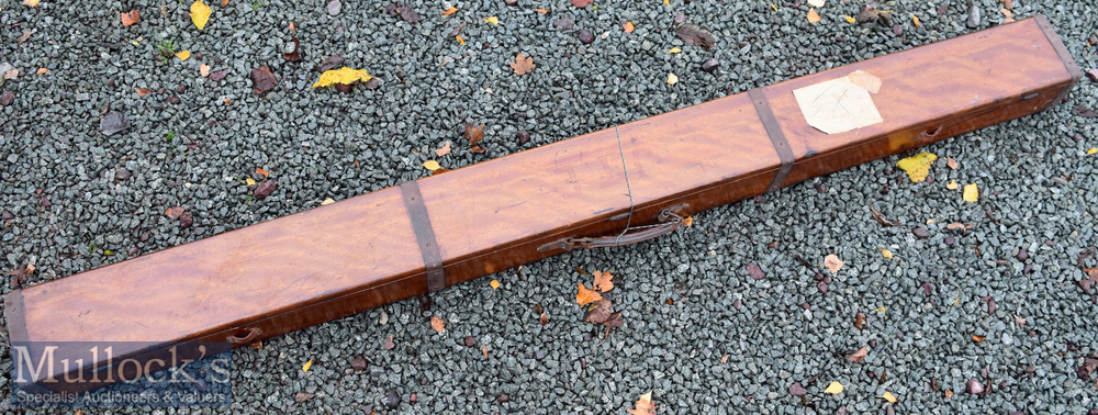 Early Hardy Bros Alnwick Mahogany Travelling Rod Box – fitted with 4x metal outer bands and internal - Image 3 of 3