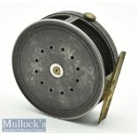 Unnamed Perfect Style Alloy Salmon fly reel – 3.5” dia narrow drum with smooth brass foot, rim