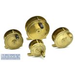 Selection of Various All Brass plate wind reels to include an unnamed 2 ¾” Hardy Birmingham style