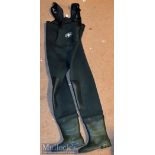 Pair of John Norris Neoprene Chest Waders – c/w padded knees, chest pockets and shoulder straps –