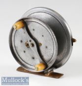 Rare and early Hardy Bros Alnwick “Silex Patent” frameless alloy silent check reel c1897 – 4” dia