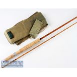 Good Hardy Bros “The J J H Triumph” Palakona fly rod -8’9” 2pc line 6#, clear Agate lined butt and
