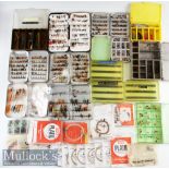 Large cross section of alloy and other fly boxes and flies – 6x Alloy dry and wet fly boxes,