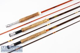 2x Hardy Fibalite Trout Fly Rods and unused True Temper Montague brook fly rod (3) – 2x matching