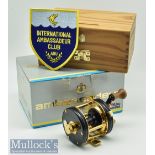 Fine unused Abu Ambassadeur 5500C Deluxe gold plated multiplier reel in the presentation wooden