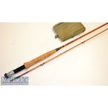 Good Falcon Redditch England “The Kestrel” 7ft split cane brook fly rod - 2 section line wt 5#, with