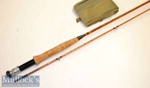 Good Falcon Redditch England “The Kestrel” 7ft split cane brook fly rod - 2 section line wt 5#, with