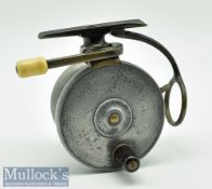 Good P D Malloch Perth “Malloch’s Patent” alloy sidecaster – 3.25” dia rear plate wind, quick