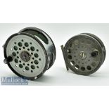 C Farlow & Co London The Grenaby 3 ½” narrow drum alloy fly reel with constant check, smooth alloy