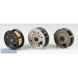 3x J W Young & Sons Salmon fly reels to include Condex 4”, Beaudex 4” and Beaulite 4 1/2” all in
