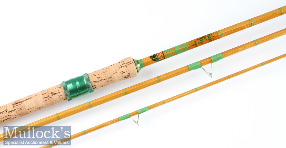 Fine Mitre-Hardy “The Wondrex Super Float” split cane rod fully refurbished – 11ft 3pc with amber
