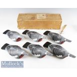 Set of Six Boxed Pigeon Decoys c1950s retailed by Thomas Bland & Sons measure 34cm in length