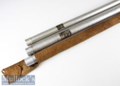 3x Hardy Bros Alnwick alloy rod tubes – lengths include 39.5” c/w makers cloth bag (cloth label