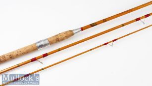 Fine Allcocks “Record Breaker” split cane float rod c1950s– 10ft 6in 3pc with red agate lined butt