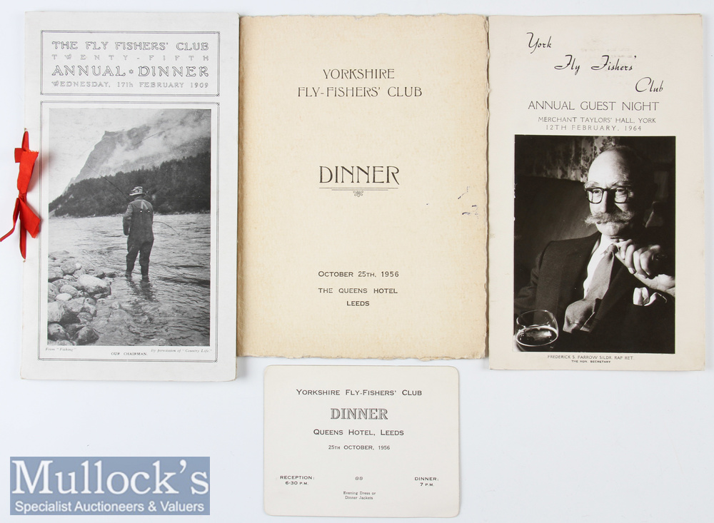 Collection of early Fly Fishers Club Dinner Menus from 1909 onwards (3) The Fly Fishers Club