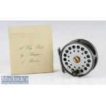 Good ‘Sharpe’s of Aberdee’ “The Gordon” alloy fly reel in makers original box - 3.25 inch diameter