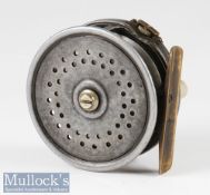 Farlow ‘The Heyworth’ silent check 3” trout fly reel with ‘Holdfast’ logo, marked Pat. No. 23129,