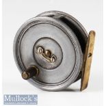 Hardy Bros Alnwick Uniqua 2 7/8” Dup Mk II alloy fly reel marked WS internally, ribbed brass foot