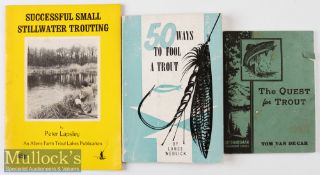 Collection of Handbooks on Trout Fishing (3) - Tom Van de Car - “The Quest for Trout” published