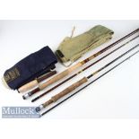 2x Hardy Bros “Made in England” fly rods - “Richard Walker Farnborough 9ft 2pc carbon fly rod-line