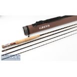 Fine as new Greys Alnwick XF2 Streamflex carbon travel fly rod – 11ft 4pc line 3# with anodised