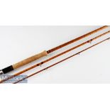 Fine Falcon Makers Redditch “The Titan” split cane spinning rod: 12ft 3pc - red Agate lined butt and