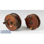 2x Good Nottingham Wooden Brass and Star Trolling Reels - Heatons “Triplelife” Nottingham 5”